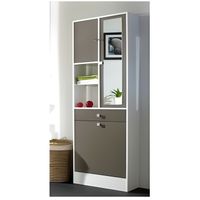 COLONNE - ARMOIRE SDB GALET Armoire de toilette L 60 cm - Blanc et taupe COLONNE - ARMOIRE SDB GALET Armoire de toilette L 60 cm - Blanc et taupe