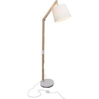 LAMPADAIRE CARLYN Lampadaire 1 lumière bois clair/tissu blanc LAMPADAIRE CARLYN Lampadaire 1 lumière bois clair/tissu blanc