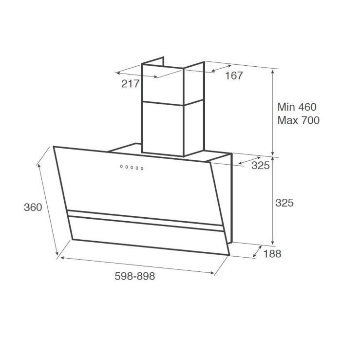  KITTY WH/A/90 Hotte verticale murale-Evacuation2