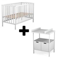 LIT BÉBÉ AT4 Lit Bébé à Barreaux 60x120 cm et Table à Lange LIT BÉBÉ AT4 Lit Bébé à Barreaux 60x120 cm et Table à Lange