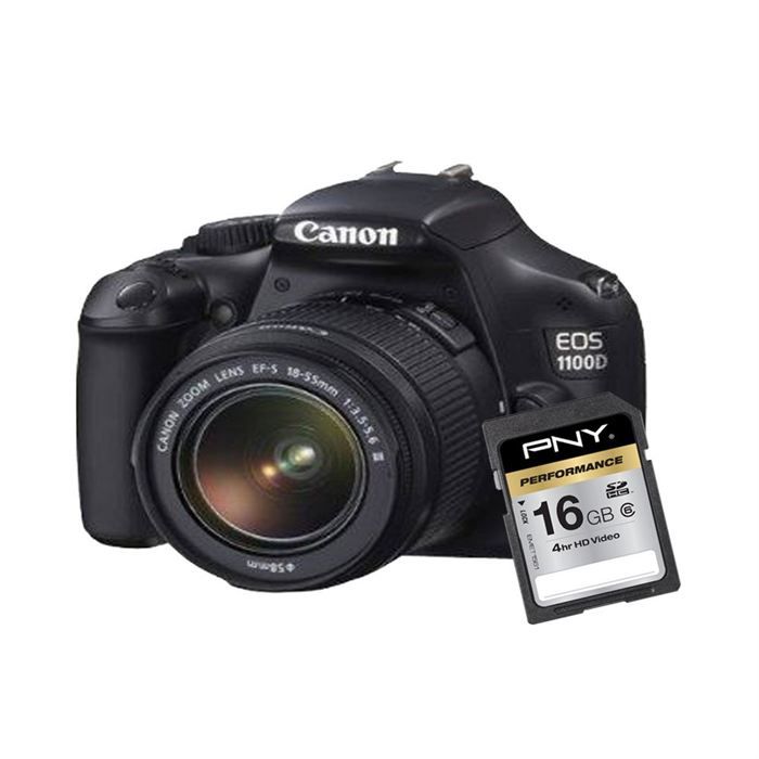 Reflex CANON EOS 1100D + EF S 18 55mm DC III + SD   Achat / Vente