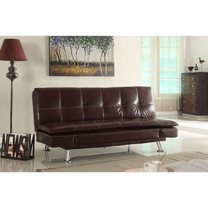 GRAZIA Banquette clic-clac convertible lit 3 places simili ...