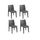 Lot de 4 chaises en resine tressee