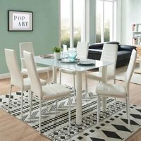 TABLE À MANGER COMPLÈTE BELAIR table à manger de 4 à 6 personnes style con TABLE À MANGER COMPLÈTE BELAIR table à manger de 4 à 6 personnes style con