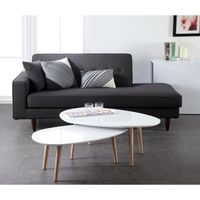 TABLE BASSE GALET Table basse 98 cm laquée blanche TABLE BASSE GALET Table basse 98 cm laquée blanche