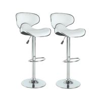 TABOURET DE BAR YORK Lot de 2 tabourets de bar réglables - Simili TABOURET DE BAR YORK Lot de 2 tabourets de bar réglables - Simili