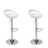 TABOURET DE BAR MOON Lot de 2 tabourets de bar - Blanc - Style con TABOURET DE BAR MOON Lot de 2 tabourets de bar - Blanc - Style con