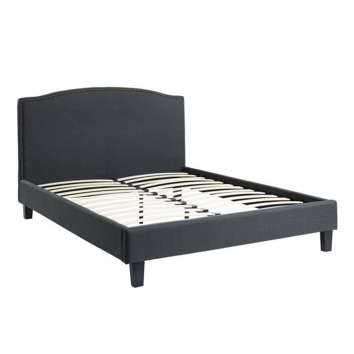 Nantes Tissu Contemporain Sommier Lit Et Adulte Anthracite Gris hxstrCQd