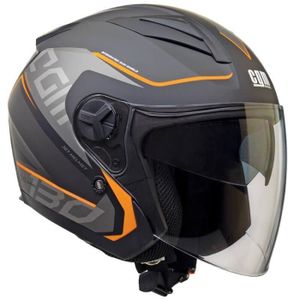 CASQUE MOTO SCOOTER CGM Casque Jet 130S Apache - Homme - Noir et orang