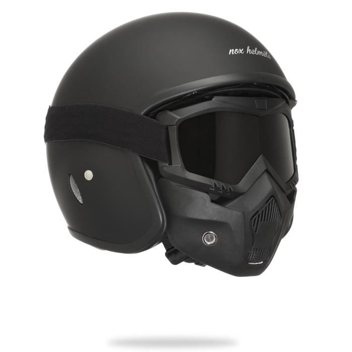 Nox N237 Casque Jet Noir Mat Avec Masque Intégral Achat Vente