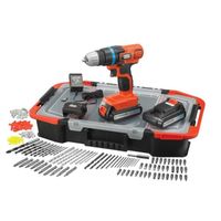 PERCEUSE BLACK&DECKER Perceuse 2x18V Li + 165 accessoires PERCEUSE BLACK&DECKER Perceuse 2x18V Li + 165 accessoires