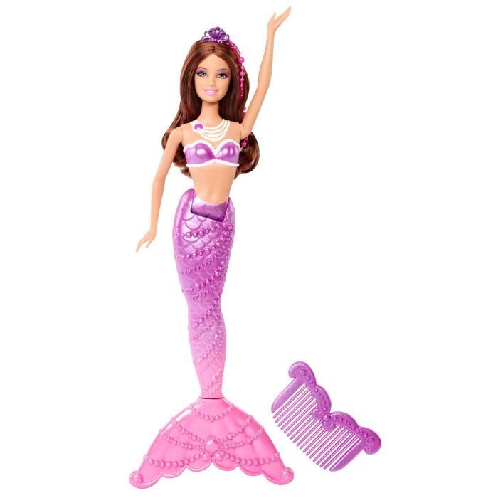 barbie sirene coiffeuse brune