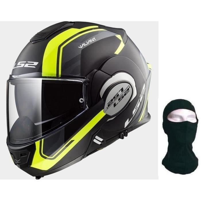 Ls2 Casque Modulable Valiant Line Cagoule Noir Et Jaune Achat