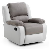 FAUTEUIL RELAX Fauteuil relaxation - Simili et tissu blanc FAUTEUIL RELAX Fauteuil relaxation - Simili et tissu blanc