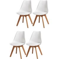 CHAISE BJORN Lot de 4 chaises de salle à manger - Simili CHAISE BJORN Lot de 4 chaises de salle à manger - Simili