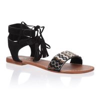SANDALE - NU-PIEDS LE TEMPS DES CERISES Sandale Plate Kampur Noir Bro SANDALE - NU-PIEDS LE TEMPS DES CERISES Sandale Plate Kampur Noir Bro