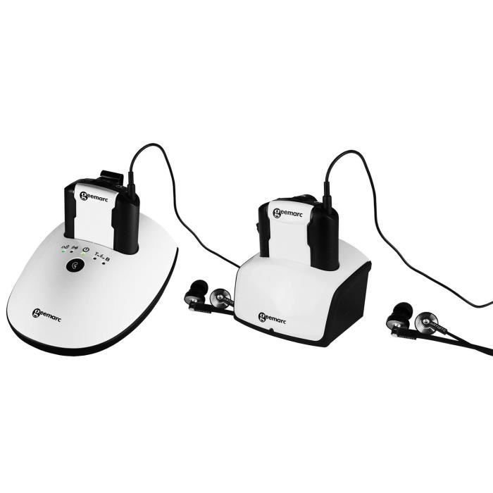 Pack 2 Casques Tv Geemarc Cl7350 Opticlip Avec Entrée Optique