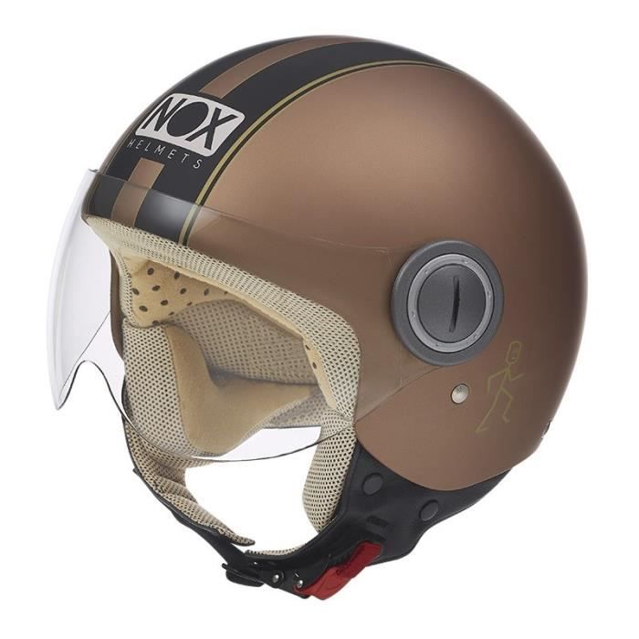 Nox Casque Jet N210 Bronze Mat Noir Achat Vente Casque Moto