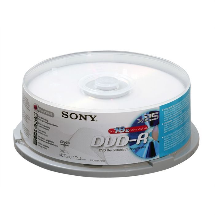 Spindle de 25 DVD R   4,7 Go.