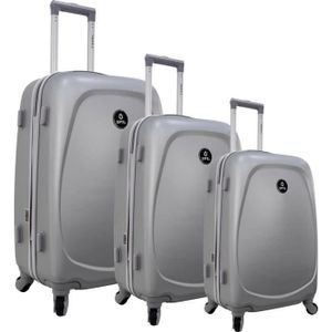 ZIFEL Set de 3 Valises Rigide ABS 4 Roues 50-60-70cm PORTUGAL Gris Clair ZIFEL Set de 3 Valises Rigide ABS 4 Roues 50-60-70cm PORTUGAL Gris Clair