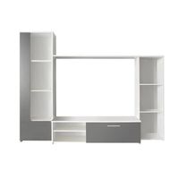 MEUBLE TV FINLANDEK Meuble TV mural PILVI contemporain blanc MEUBLE TV FINLANDEK Meuble TV mural PILVI contemporain blanc