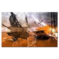 TABLEAU - TOILE HEXOA Tableau déco abstrait Estampe 80x50 cm orang TABLEAU - TOILE HEXOA Tableau déco abstrait Estampe 80x50 cm orang