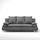 NAHO Canapé droit convertible 3 places - Tissu gri