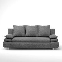 CANAPÉ - SOFA - DIVAN NAHO Canapé droit convertible 3 places - Tissu gri CANAPÉ - SOFA - DIVAN NAHO Canapé droit convertible 3 places - Tissu gri