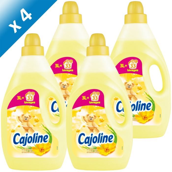 Lot de 4   CAJOLINE Fraicheur Ensoleillée   4 x 3L soit 132 lavages