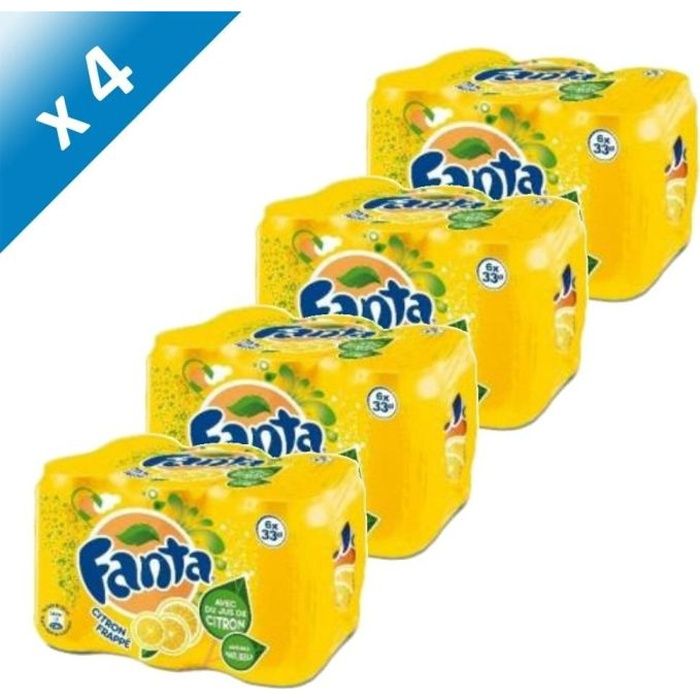 Lot de 4   FANTA CITRON   4 packs de 6 x 33 cl