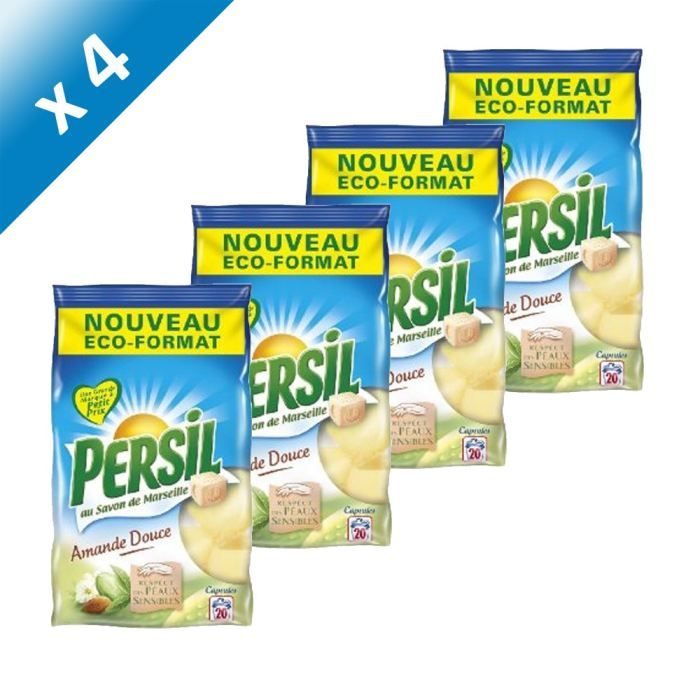 PERSIL Amande douce 20 caps x 4   Achat / Vente LESSIVE PERSIL AMDE