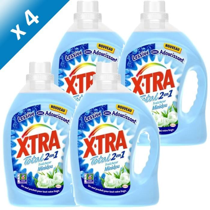 XTRA Total 2en1 2.52L x4   Achat / Vente LESSIVE XTRA TOTAL 2EN1 2.52L