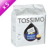 CAFÉ - CHICORÉE TASSIMO CARTE NOIRE Expresso Déca. 16 T-discs (x5) CAFÉ - CHICORÉE TASSIMO CARTE NOIRE Expresso Déca. 16 T-discs (x5)
