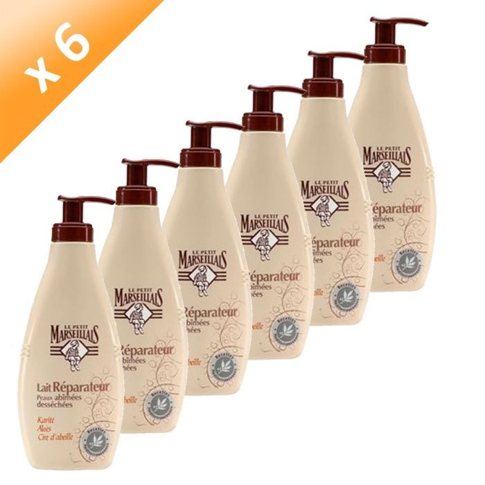 Lot de 6   LE PETIT MARSEILLAIS Lait réparateur 250 ml   Au karité