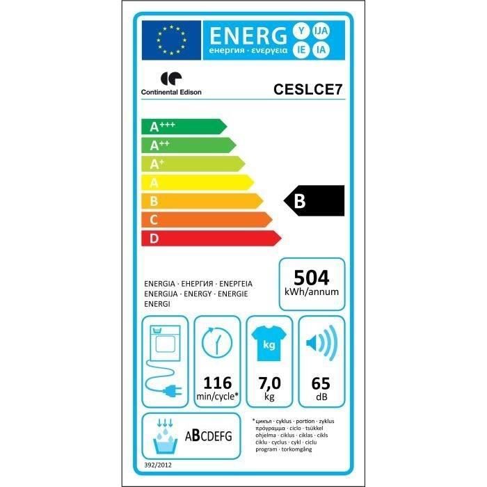  CESLCE7 - Sèche-linge - 7 kg - Condensation3