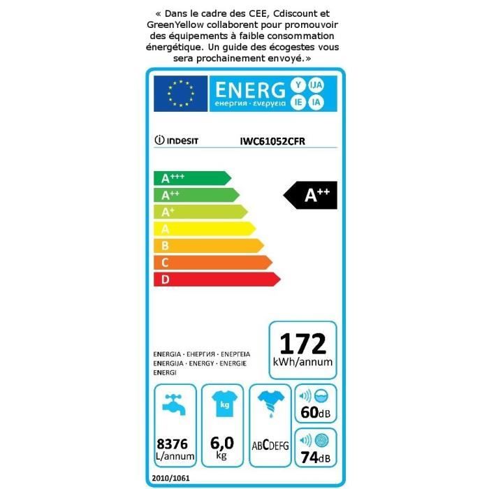  IWC 61052 C FR - Lave-linge frontal - 6 kg -3