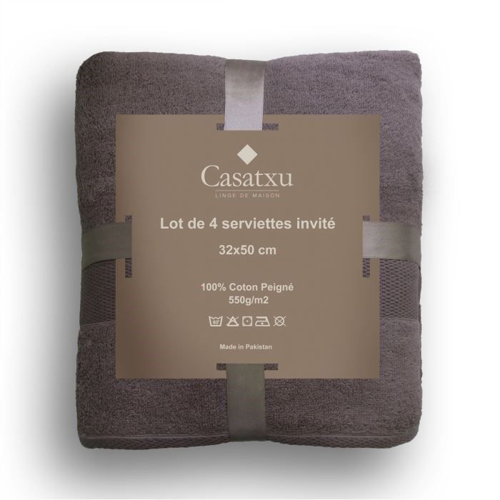 CASATXU Set 4 serviettes invités 32x50 GREY FLANEL   Achat / Vente