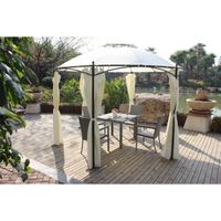 TONNELLE - BARNUM Tonnelle ronde 3.5m avec rideaux inclus TONNELLE - BARNUM Tonnelle ronde 3.5m avec rideaux inclus