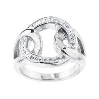 BAGUE - ANNEAU COLORS - Bague "Maille" Acier et Cristaux Swarovki BAGUE - ANNEAU COLORS - Bague "Maille" Acier et Cristaux Swarovki