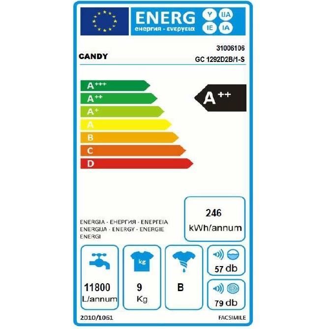  GC1292D2B/1 - Lave-linge frontal - 9kg - Essorage1