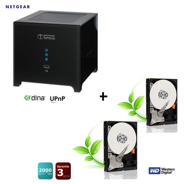 SERVEUR STOCKAGE   NAS Netgear Stora MS2000 + 2 WD Green 2To 64Mo 3.5