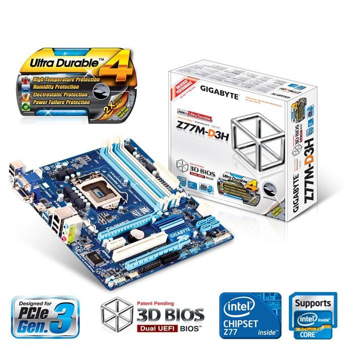 Carte mère socket LGA 1155   Chipset Intel Z77   4 slots DDR3   SATA