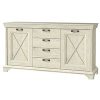 BUFFET - BAHUT KASHMIR Buffet bas classique - Décor pin blanc mat BUFFET - BAHUT KASHMIR Buffet bas classique - Décor pin blanc mat