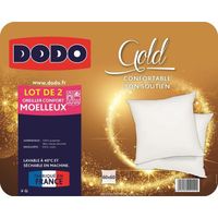 OREILLER DODO Lot de 2 oreillers Gold 60x60 cm blanc OREILLER DODO Lot de 2 oreillers Gold 60x60 cm blanc