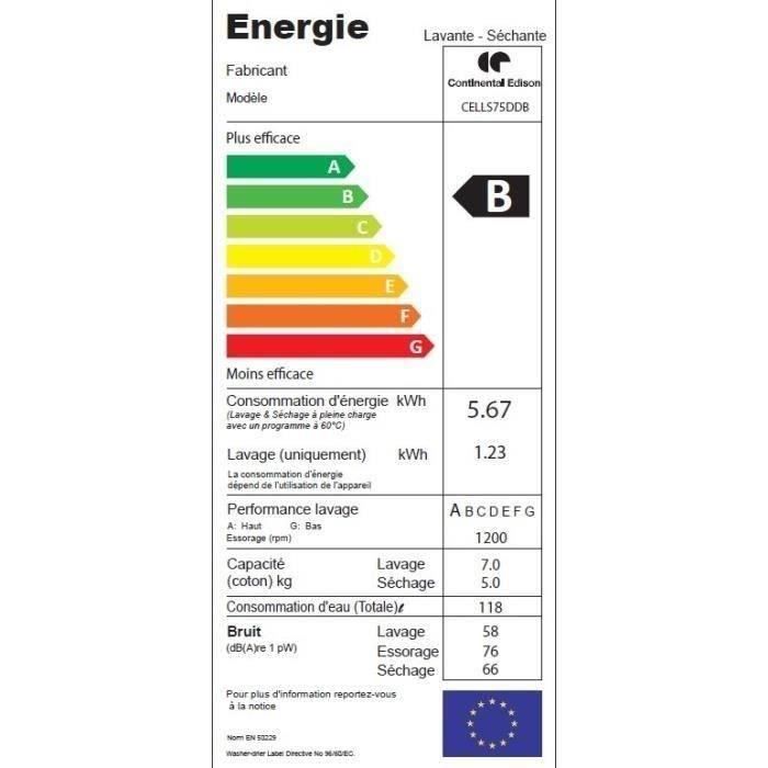  CELLS75DDB - Lave linge séchant - Lav. 71