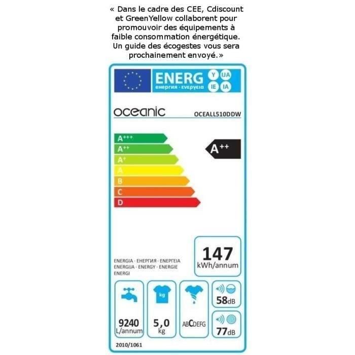 Oceanic LL510DDW - Lave linge frontal - 5kg -1