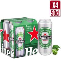 BIÈRE HEINEKEN Bière blonde premium - 4 x 50 cl BIÈRE HEINEKEN Bière blonde premium - 4 x 50 cl
