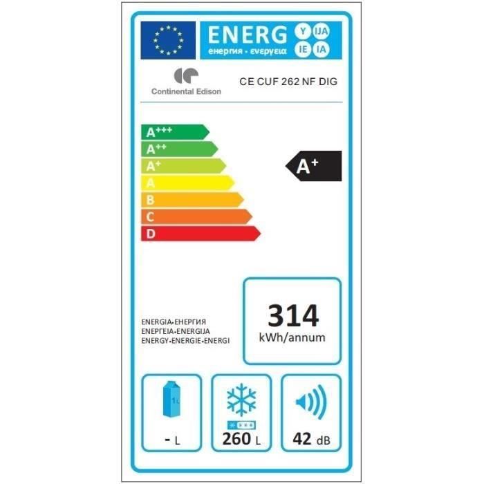  CECUF262NFD - Congélateur armoire - 260L3