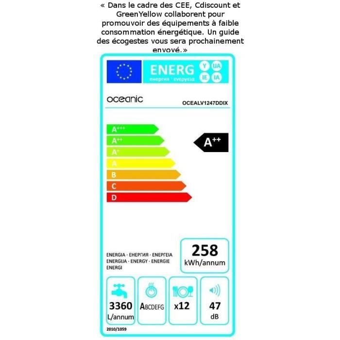  LV1247DDIX - Lave-vaisselle Inox3
