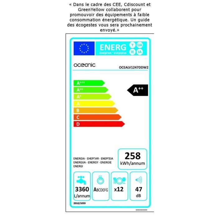  - Lave-vaisselle OCEALV1247DDW24